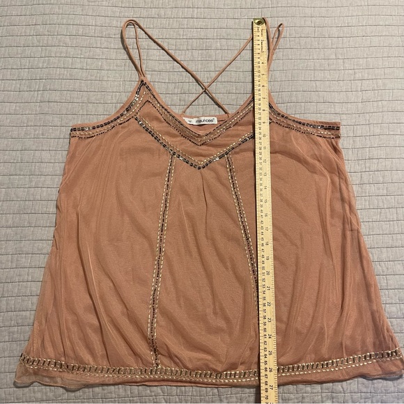 Maurice’s Beaded Mesh Sleeveless Blouse Size 1 - Picture 6 of 8